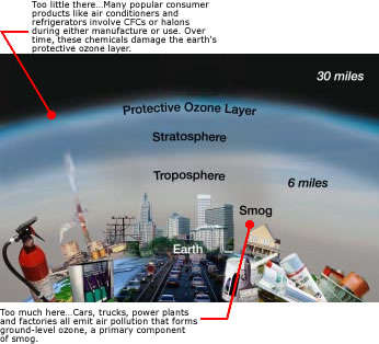 Sources of Ozone and Distribution in the Atmosphere.