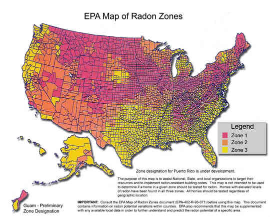 Radon Risk Evaluation Chart